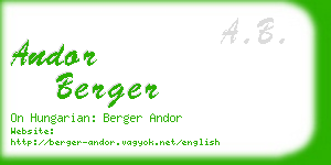 andor berger business card